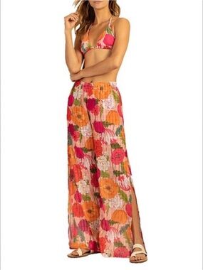 NWT Trina Turk Vibrant Floral Print Pant - Size Small